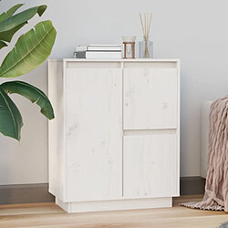 Maison Chic Commode Buffet - Meuble de rangement Blanc 60x34x75 cm Bois massif de pin -GKD94282