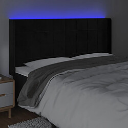 Acheter Maison Chic Tête de lit scandinave à LED,meuble de chambre Noir 163x16x118/128 cm Velours -MN88721