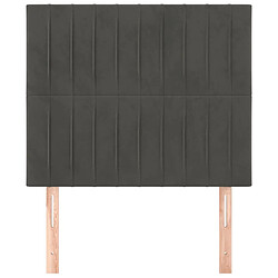 Avis Maison Chic Lot de 2 Têtes de lit design pour chambre - Décoration de lit Gris foncé 80x5x78/88 cm Velours -MN81446