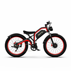 Vélo Électrique Duotts N26 - Moteur 750W*2 Batterie 48V20Ah Autonomie 60KM Freins à Disque - Noir Rouge