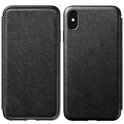 Etui Nomad Folio Rugged cuir noir iPhone XS-MAX