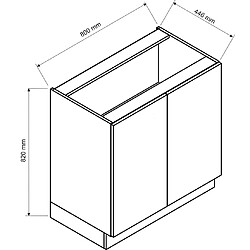 Pegane Cuisine complète d'angle ISYA 9 éléments couleur Noir/Chêne Artisan - Longueur 200/260 cm pas cher