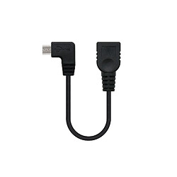 Câble USB 2.0 A vers USB B NANOCABLE CABLE USB 2.0 OTG ACODADO, TIPO MICRO B/M-A/H, NEGRO, 15 CM 15 cm Noir Prise Mâle/Prise F pas cher