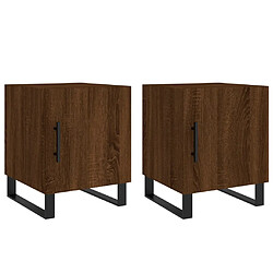 vidaXL Tables de chevet 2pcs chêne marron 40x40x50cm bois d'ingénierie