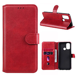 Etui en PU fermoir magnétique de style classique avec support rouge pour votre Oppo A32 (2020)/A53(2020)/A53s