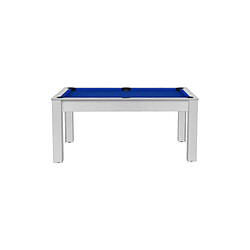 De Faugeres Billard convertible table 6 personnes Texas blanc boisé et bleu (tapis)