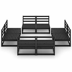 Avis Maison Chic Salon de jardin 8 pcs - Table et chaises d'extérieur - Mobilier/Meubles de jardin Moderne noir bois de pin massif -MN30734