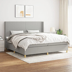 Maison Chic Lit Adulte - Lit simple Lit à sommier tapissier avec matelas moelleux - Meuble de Chambre - Gris clair 200x200cm Tissu -MN37169