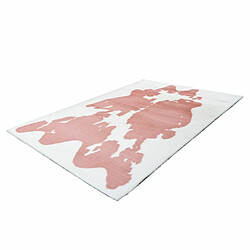 Acheter Paris Prix Tapis Imitation Fourrure Rabbit Rose & Blanc 160 x 230 cm