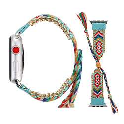 Wewoo Bande de montre-bracelet en laine avec boucle en acier inoxydable pour Apple Watch série 3 & 2 & 1 38mm bleu