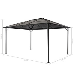 Acheter vidaXL Tonnelle avec toit Aluminium 4x3x2,6 m Noir