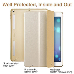 Wewoo Étui en cuir magnétique à 3 rabattements souples Soft Edge de la série Yippee Color Plus pour iPad 9.7 (2018) / (2017), avec fonction veille et réveil (Champagne Gold)