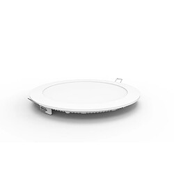 Inspired Downlight encastré rond 8 pouces 18W blanc naturel 4000K, 1500lm, cadre blanc, Inc. Driver