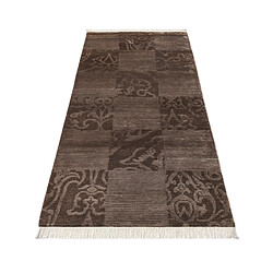 Avis Vidal Tapis de couloir en laine 203x84 brun Darya