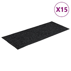 vidaXL Tapis d'escalier autocollants Rectangulaire 15 pcs 60x25cm Gris