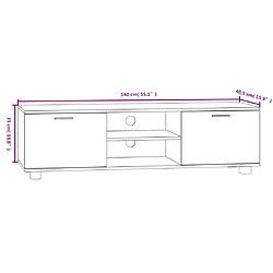 vidaXL Meuble TV Blanc 140x40,5x35 cm Bois d'ingénierie pas cher