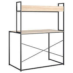 Acheter vidaXL Bureau d'ordinateur Noir chêne 110x60x138 cm Bois d'ingénierie