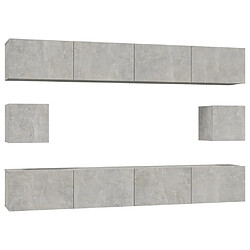 vidaXL Ensemble de meubles TV 6 pcs Gris béton Bois d'ingénierie