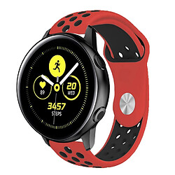 Bracelet en silicone creux bicolore rouge/noir pour votre Samsung Galaxy Watch Active