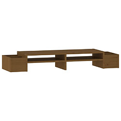 vidaXL Support de moniteur Marron miel 100x27,5x15 cm Bois pin solide