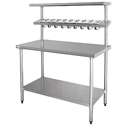 Table Inox à Etagère - Etagère à Bac GN - Vogue