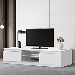 ML-Design Meuble banc TV robuste blanc MDF matériel de montage inclus 120x36x40 cm pas cher