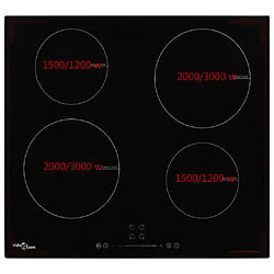 vidaXL Plaque de cuisson à induction 4 brûleurs Contrôle tactile 7000W