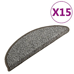 vidaXL Tapis de marches d'escalier 15 pcs Anthracite 56x17x3 cm