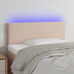 Maison Chic Tête de lit scandinave à LED,meuble de chambre Cappuccino 100x5x78/88 cm Similicuir -MN88402