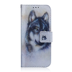 Etui en PU couverture d'impression de modèle avec support Loup pour votre Samsung Galaxy A31