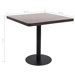 vidaXL Table de bistro Marron foncé 80x80 cm MDF pas cher