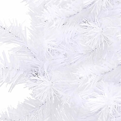 vidaXL Arbre de Noël artificiel d'angle LED et boules Blanc 240 cm PVC pas cher