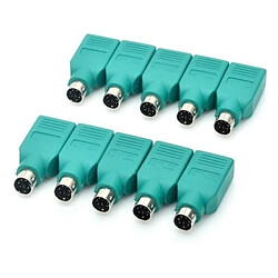 Wewoo Adaptateur 10 pcs USB Femelle à PS Mâle Convertisseur Plug