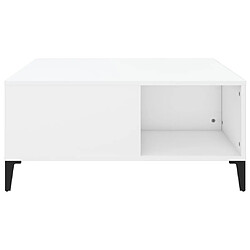 Maison Chic Table basse,Table Console Table d'appoint, Table pour salon blanc 80x80x36,5 cm bois d'ingénierie -MN60859 pas cher