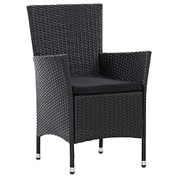 Maison Chic Salon de jardin 5 pcs + coussins - Mobilier/Meubles de jardin - Table et chaises d'extérieur résine tressée noir -MN29050 pas cher