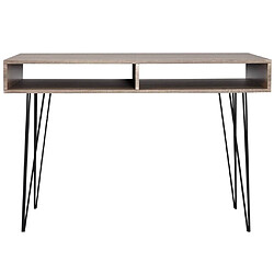 Maison Chic Bureau solide,Table de travail,Bureau d'ordinateur avec 2 compartiments Gris -GKD22123