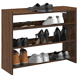 vidaXL Étagère à chaussures chêne marron 80x25x61,5 cm bois ingénierie