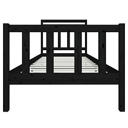 Avis vidaXL Cadre de lit sans matelas noir bois massif 90x200 cm