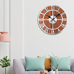 Horloge Murale Moderne Vintage 3D Chiffre Romain Maison Ornement De Chambre Argent B pas cher