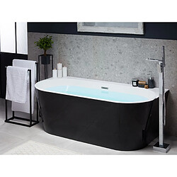 Beliani Baignoire semi-îlot noire 170 x 80 cm HARVEY