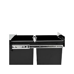 Vente-Unique Poubelle amovible de cuisine fermeture en douceur 36 litres noir 02_0006031 pas cher