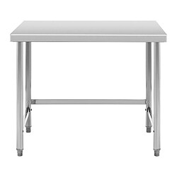 Helloshop26 Table de travail acier inoxydable plan de travail en inox plan de travail table de travail cuisine 100 x 70 cm 92 kg professionnel 14_0005141 pas cher