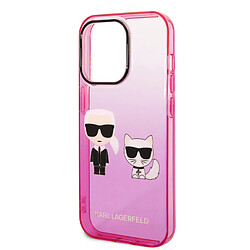 Karl Lagerfeld Coque arrière rigide pour iPhone 14 Pro - Rose pas cher