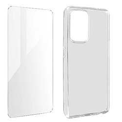 Avizar Coque Oppo A94 5G Silicone Souple Film Verre Trempé 9H Transparent