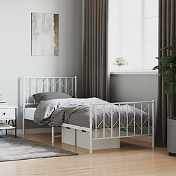 Maison Chic Cadre/structure de lit métal et tête de lit + pied de lit pour adulte - Lit Moderne Chambre blanc 90x200 cm -MN67826