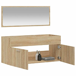 Avis Maison Chic Armoire de bain à miroir,Meuble haut de rangement de salle de bain chêne sonoma bois d'ingénierie -GKD354718