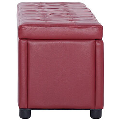 Acheter Helloshop26 Banquette pouf tabouret meuble pouf de rangement 87 cm rouge bordeaux synthétique 3002087