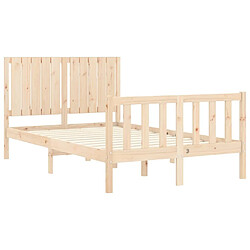 Maison Chic Cadre/structure de lit avec tête de lit pour adulte - Lit Moderne Chambre 120x200 cm bois massif -MN74752 pas cher