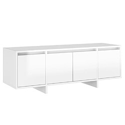 Maison Chic Meuble TV scandinave - Banc TV pour salon Blanc brillant 120x30x40,5 cm Aggloméré -MN34121