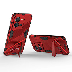 Coque en TPU anti-chute, antichoc avec béquille pour votre Vivo V25 5G - rouge